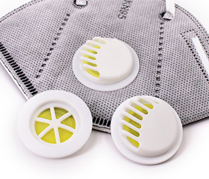 厂家生产圆形口罩塑料呼吸阀配件 单向过滤呼吸